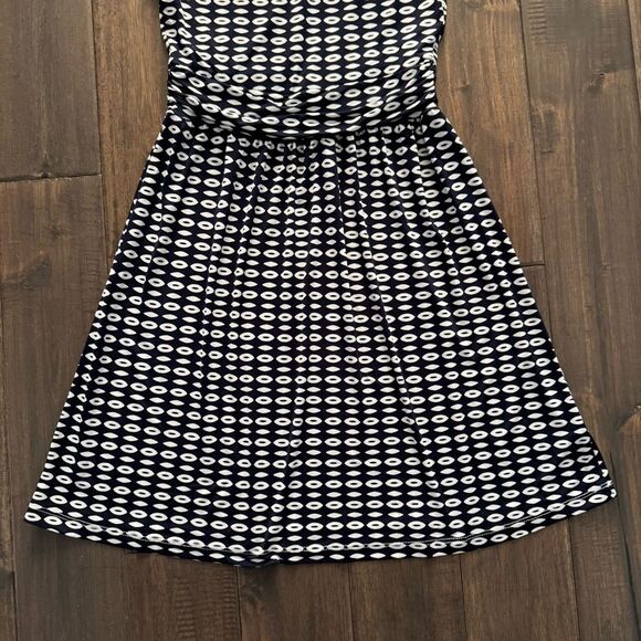 Gilli Blue and White Oval Geometric Print Fit & Flare Dress - Picture 2 of 5